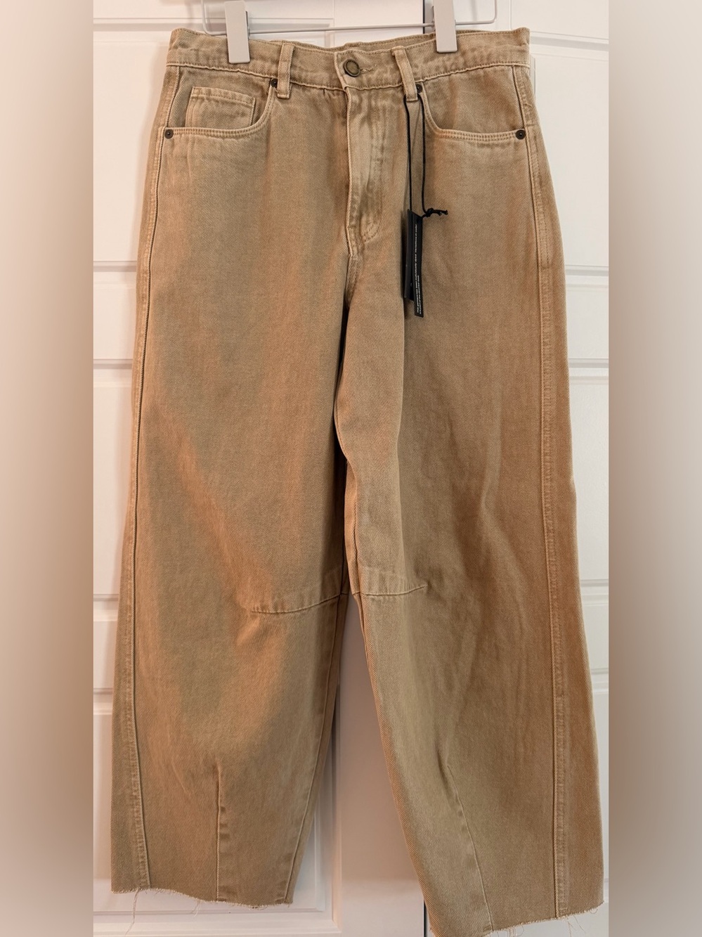 NWT Blank Nyc The Bowery Barrel Mid-Rise Jeans Tan